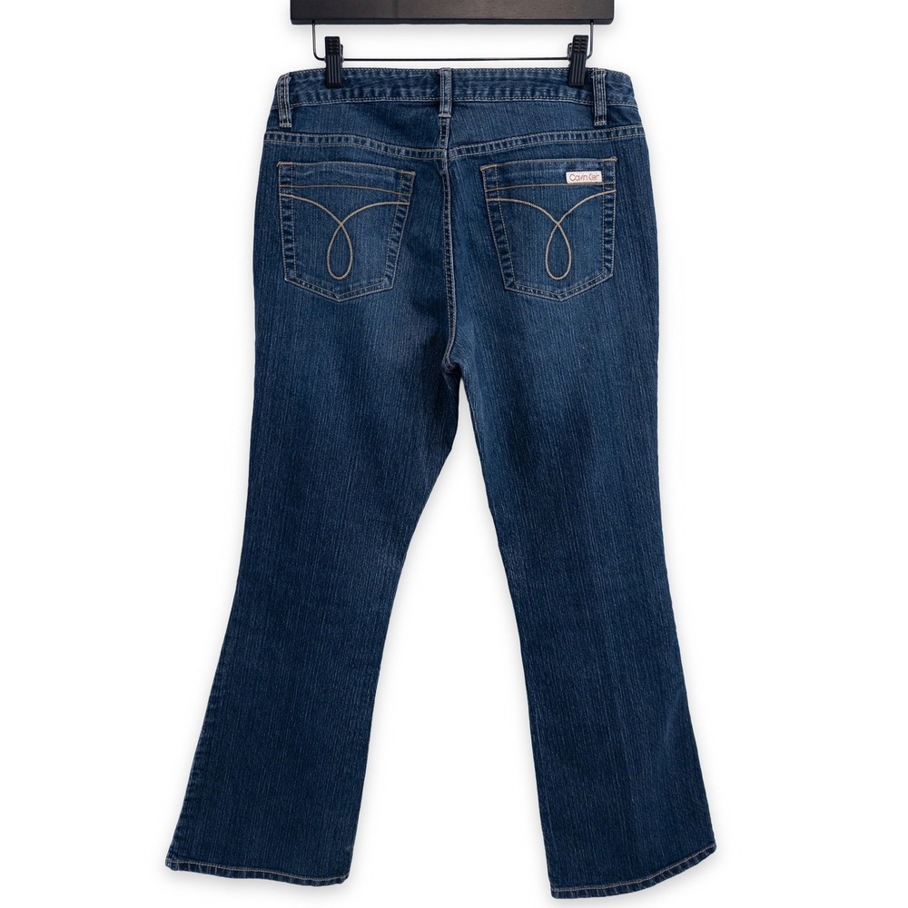 Calvin Klein Flare Jeans Women 10 Dark Wash‎ 2010s Indie Sleaze Retro Western